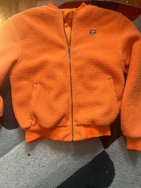 Puma Peach-Orange Sherpa Fleece Jacket